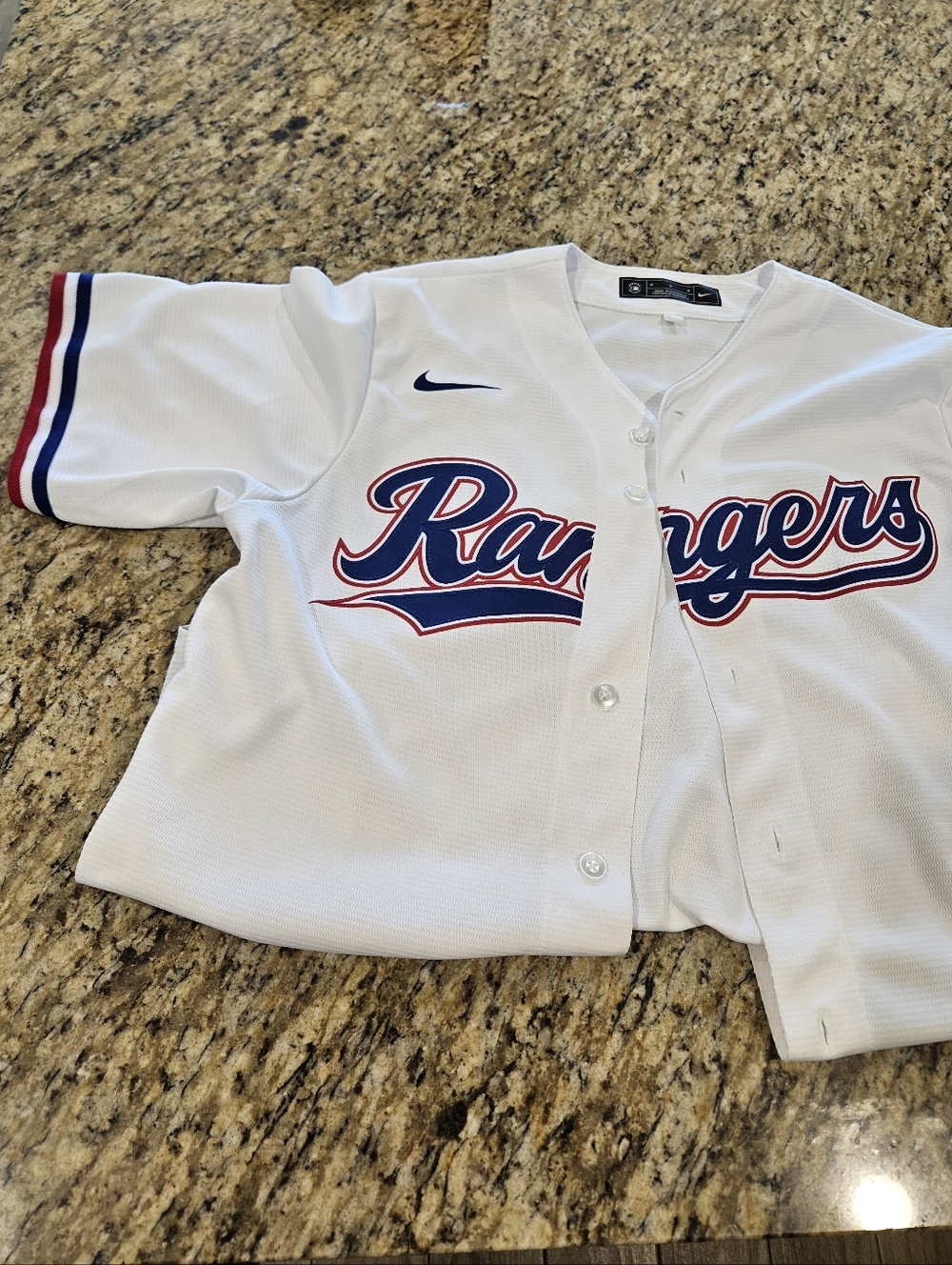Texas Rangers Nike Jersey, White, Mens- M